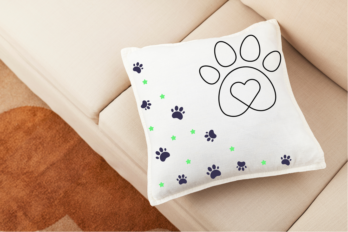 Cozy Square Pillow for Pet Lovers – Perfect for Home Decor